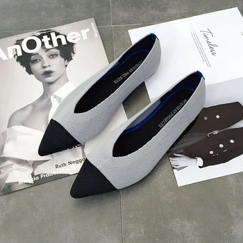 Нови плоски дамски обувки Балетни обувки тип лодка с остри пръсти Дамски модни мокасини Дамски еспадрили с приплъзване Дамски обувки с високо качество