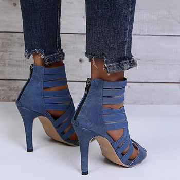 Pumps Γυναικεία παπούτσια Ψηλοτάκουνα Γυναικεία σανδάλια 2021 Φερμουάρ Νέα μόδα Καλοκαιρινά ψηλοτάκουνα Γυναικεία παπούτσια Peep Toe Γυναικεία παπούτσια Pumps