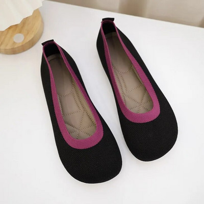 2023 m. pavasaris vasara ruduo Laisvalaikio batai Moteriški, audantys minkšti, plokščiapadžiai sportbačiai smailiais pirštais, plokščiakulniais bateliais