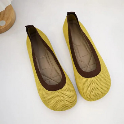 2023 m. pavasaris vasara ruduo Laisvalaikio batai Moteriški, audantys minkšti, plokščiapadžiai sportbačiai smailiais pirštais, plokščiakulniais bateliais