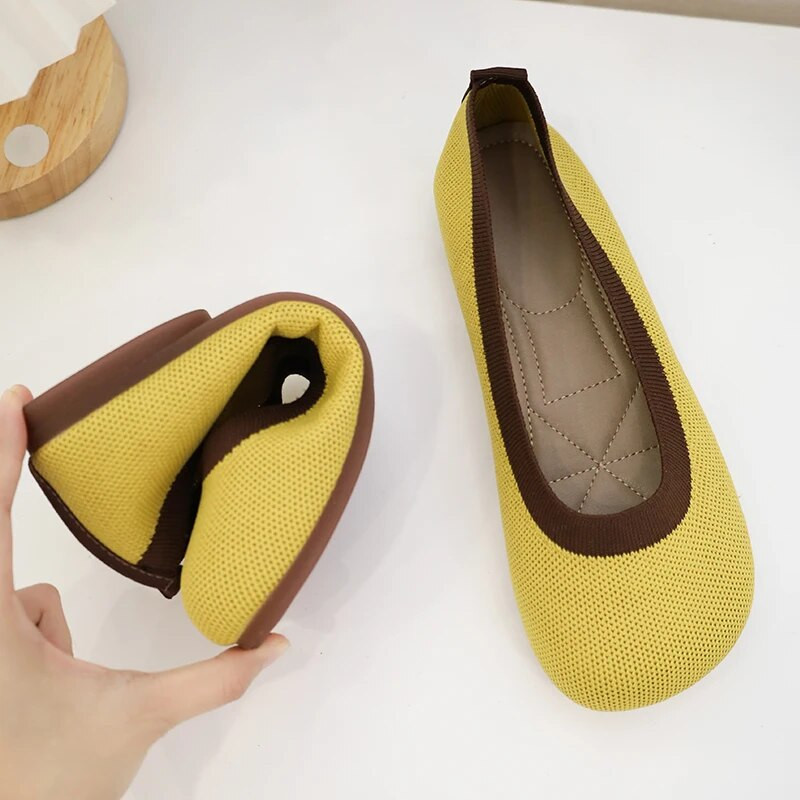 2023 m. pavasaris vasara ruduo Laisvalaikio batai Moteriški, audantys minkšti, plokščiapadžiai sportbačiai smailiais pirštais, plokščiakulniais bateliais