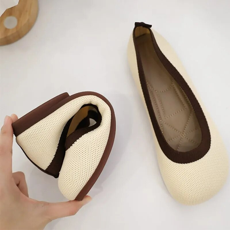 2023 m. pavasaris vasara ruduo Laisvalaikio batai Moteriški, audantys minkšti, plokščiapadžiai sportbačiai smailiais pirštais, plokščiakulniais bateliais