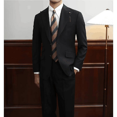 Κομψά ανδρικά κοστούμια 2 τεμαχίων Business Casual Wedding Tuxedo Μόδα Peak Πέτο Μονό στήθος ανδρικό κοστούμι σακάκι με παντελόνι