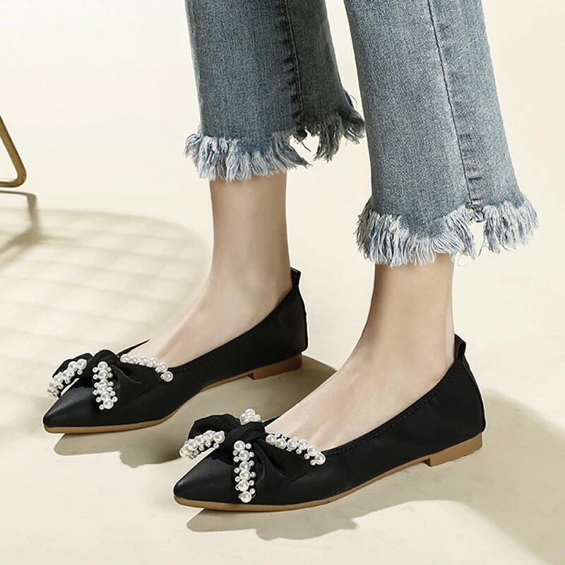 Moteriški vasariniai seklios snukio antgalio lankeliai moterims Minkšti „Lazy A Pedal“ batai Plokštūs batai moteriški batai moterims Vc3124