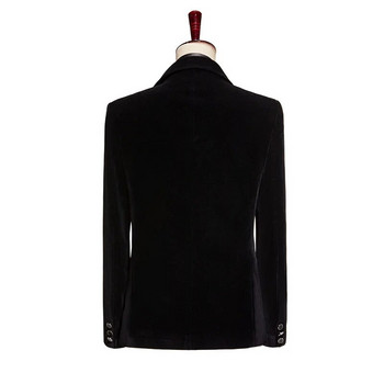 Κομψό ανδρικό βελούδινο κοστούμι μαύρο ανδρικό με χάντρες σετ δύο τεμαχίων νυφικά 2023 με παπιγιόν