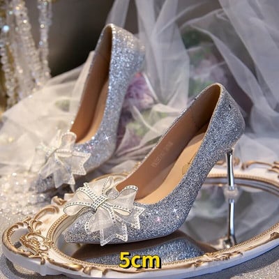 Sandale de vânt cu strasuri, cu nod fluture, transparente, cu toc înalt, sandale pentru femei, pantofi de modă