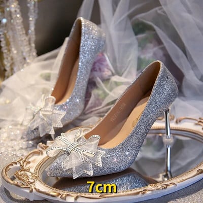 Sandale de vânt cu strasuri, cu nod fluture, transparente, cu toc înalt, sandale pentru femei, pantofi de modă