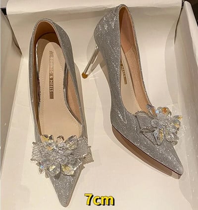 Sandale de vânt cu strasuri, cu nod fluture, transparente, cu toc înalt, sandale pentru femei, pantofi de modă