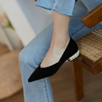 Summer Women Pumps Slip με χαμηλό τακούνι σε παπούτσια για κορίτσια Κομψά μπαλαράκια γραφείου Γυναικεία δερμάτινα loafer 2024 Μοκασίνια 39