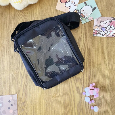 Kawaii Mini torbe preko ramena za žene Slatka PVC prozirna mala prozirna ružičasta Ita torba Crno bijela ženska torbica na rame Telefon H214