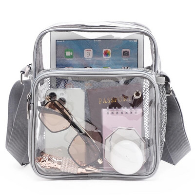 TINYAT Ženske lagane mrežaste naramenice Vodootporne prozirne pvc torbe Stavite Izgubljene utičnice za slušalice Kišobran Mobitel iPad 9,7 inča