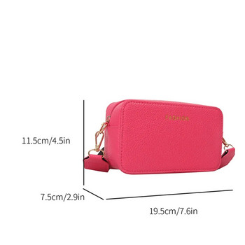 Απλή Camera Bag Letter Διακοσμητική μικρή τετράγωνη τσάντα συμπαγής φερμουάρ Τσάντα-XF8013