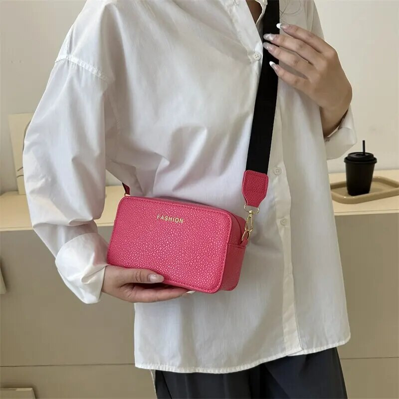 Jednostavna torba za fotoaparat, mala ukrasna četvrtasta torba, puna torba s patentnim zatvaračem-XF8013