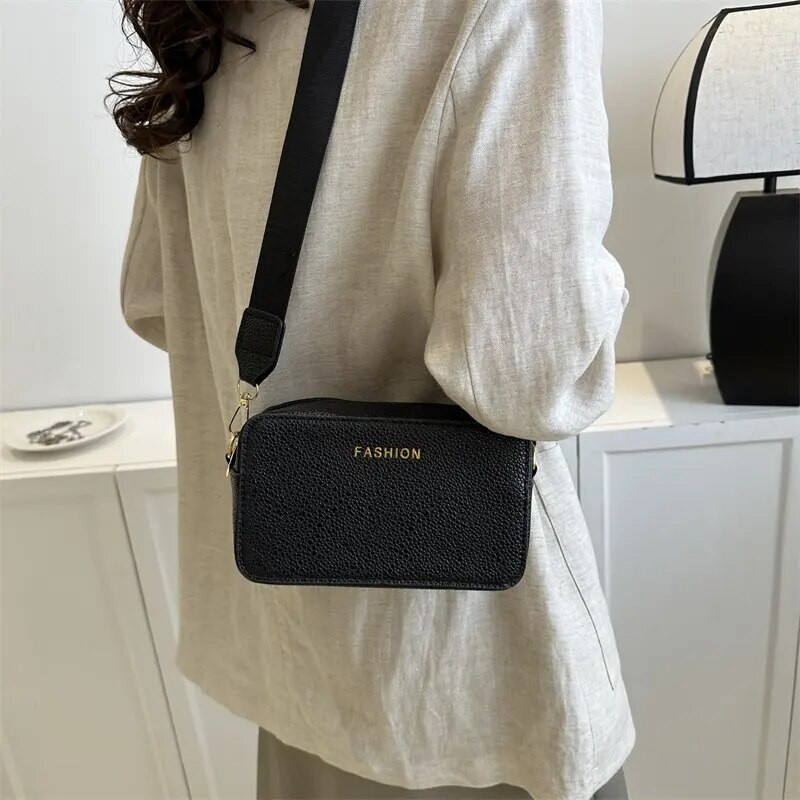 Jednostavna torba za fotoaparat, mala ukrasna četvrtasta torba, puna torba s patentnim zatvaračem-XF8013