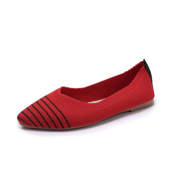 Дамски равни обувки 2023 Пролет/Есен Модни мокасини за свободното време с остри плетене Еластични удобни бутикови обувки тип лодка