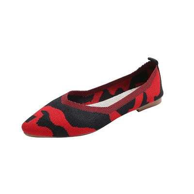 Moteriški plokščiapadžiai batai 2023 m. pavasario/rudens madingi batai laisvalaikiui, smailūs mezginiai, elastingi, patogūs bouteriai