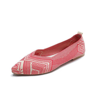 Moteriški plokščiapadžiai batai 2023 m. pavasario/rudens madingi batai laisvalaikiui, smailūs mezginiai, elastingi, patogūs bouteriai