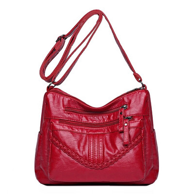 Υψηλής ποιότητας γυναικείες τσάντες ώμου από μαλακό δέρμα πολλαπλών στρώσεων Vintage τσάντα χιαστί Πολυτελής επώνυμη γυναικεία τσάντα και τσαντάκι