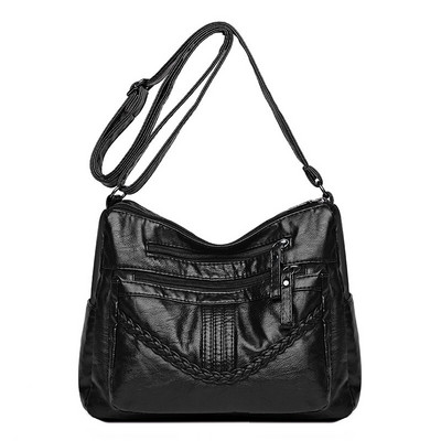 Υψηλής ποιότητας γυναικείες τσάντες ώμου από μαλακό δέρμα πολλαπλών στρώσεων Vintage τσάντα χιαστί Πολυτελής επώνυμη γυναικεία τσάντα και τσαντάκι