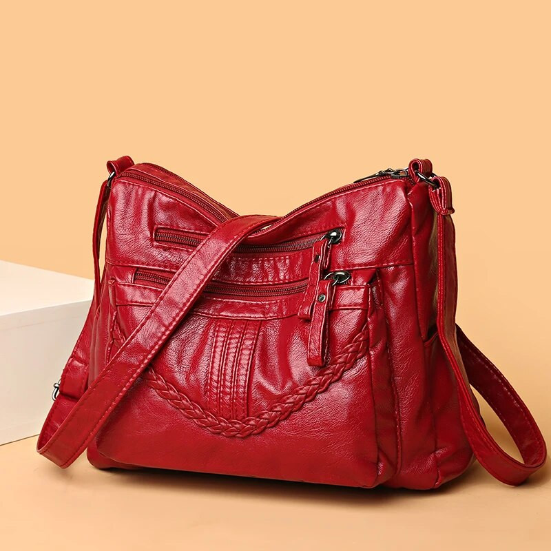 Υψηλής ποιότητας γυναικείες τσάντες ώμου από μαλακό δέρμα πολλαπλών στρώσεων Vintage τσάντα χιαστί Πολυτελής επώνυμη γυναικεία τσάντα και τσαντάκι