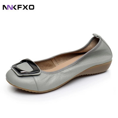 Didelis dydis 43 Moteriški batai iš karvės odos Pavasaris Vasara Plokštieji Batai Patogūs Kelioniniai Darbiniai Batai Moteriški Madingi Loaferiai Sulankstomi moteriški plokščiapadžiai