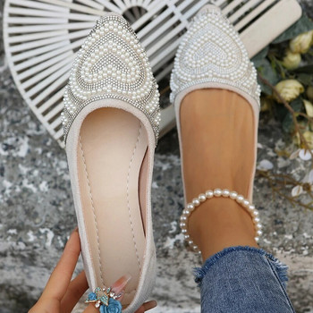 PU плоски с плоски обувки с остри пръсти Дамски обувки 2024 г. Висококачествени пролетни гумени мокасини с плъзгащи се плътни плитки Sapatos Rasos