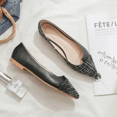 Ženske ravne cipele na špic Ležerne cipele Ženske ravne cipele Zapatos De Mujer Crne balerinke Meke kožne mokasine Ženske ženske cipele