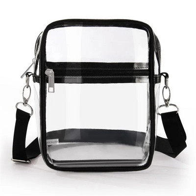 Ženska prozirna ručna torbica, prozirna PVC torba za preko ramena, torbica, torbica s uklonjivim remenom