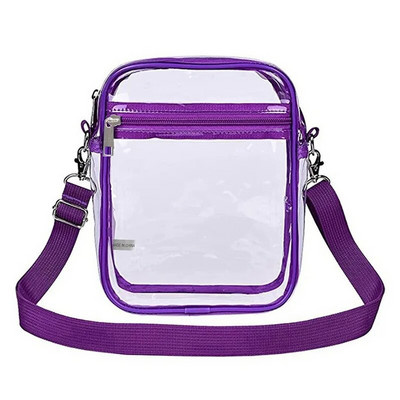 Ženska prozirna ručna torbica, prozirna PVC torba za preko ramena, torbica, torbica s uklonjivim remenom