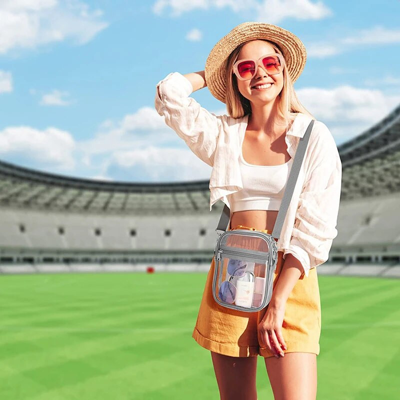 Ženska prozirna ručna torbica, prozirna PVC torba za preko ramena, torbica, torbica s uklonjivim remenom
