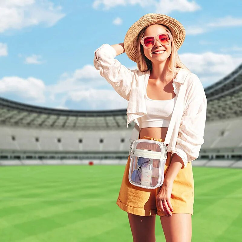 Ženska prozirna ručna torbica, prozirna PVC torba za preko ramena, torbica, torbica s uklonjivim remenom