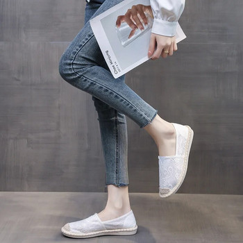 Обувки 2023 Летни нови дамски обувки Модни приливни мрежести обувки Дишащи плоски ежедневни обувки в британски стил