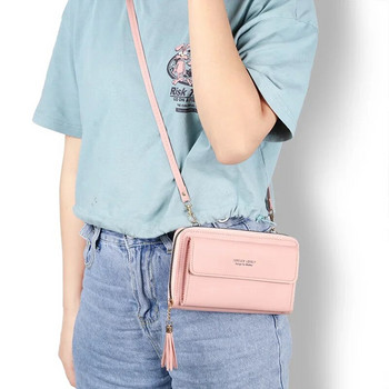 Нова многофункционална едноцветна малка чанта с голям капацитет с едно рамо Модна проста дамска чанта за мобилен телефон през тялото