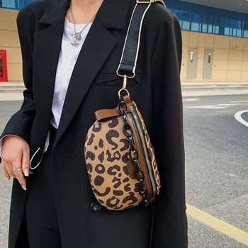 Γυναικεία τσάντα Casual Vacation Crossbody Τσάντες στήθους Leopards μοτίβο φερμουάρ Τσάντες μέσης Μάρκα Half Moon Luxury Women Fanny Pack