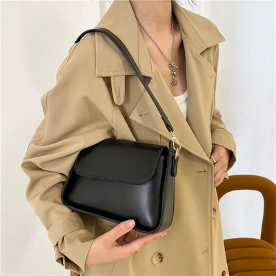 Луксозни чанти през рамо за жени PU кожена черна чанта през рамо Чанти бежов съединител Малка дамска чанта Портмоне за дамски чанти
