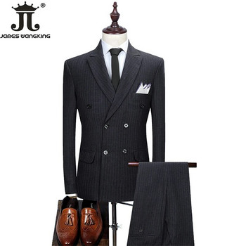 ( Μπουφάν + Γιλέκο + Παντελόνι ) Ανδρικό επαγγελματικό κοστούμι γραφείου 3Pce σετ 3Pce Fashion Boutique Fashion