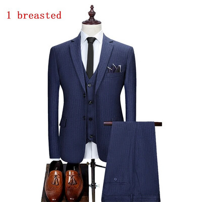 ( Jakna + prsluk + hlače ) Luksuzna marka Boutique Fashion Muško formalno uredsko poslovno odijelo 3 komada Vjenčanica za mladoženje