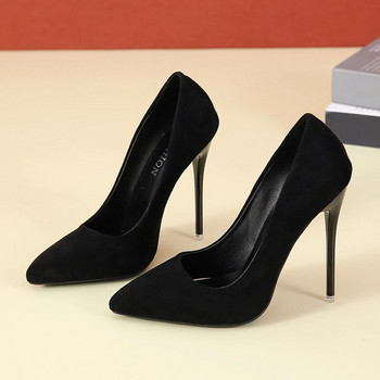 Големи дамски обувки с размер 35-45 2021 г. сбити дамски обувки с високи токчета с остър връх класически червени сиви дамски сватбени обувки офис