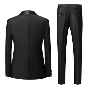 Μαύρο ανδρικό Mariage Color Block γιακά Κοστούμια Σακάκι Παντελόνι Ανδρικό Business Casual Wedding Blazers Παλτό Παντελόνι 2 τεμαχίων S-6XL