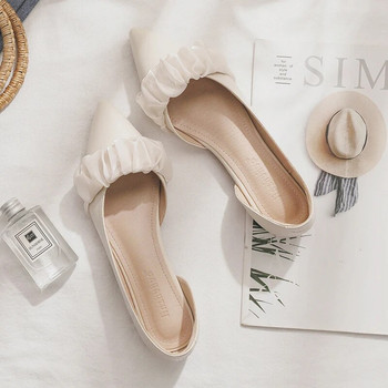Пролет/есен Кратки леки нови празни плоски обувки с плитки остри пръсти Дамски корейски версии Дамски обувки Плоски обувки тип лодка