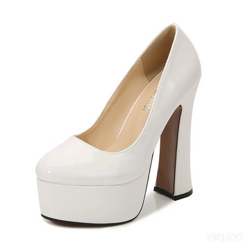 2022 Нов модел Дефиле Дефиле 14 СМ Високи токчета Дамски банкетни партита Носете единични обувки Големи размери Дамски обувки 35-46