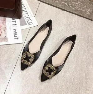 Satenske gradijentne boje sa šiljatim prstima Ravne cipele Ženske nove proljeće/jesen Vjenčane cipele za djeveruše s vještačkim dijamantima Ženske cipele