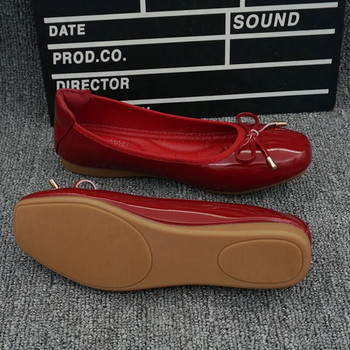 Сбити улични модни сватбени обувки Дамски обувки с квадратни пръсти Червени обувки тип лодка с възел пеперуда 2023 Дамски равни обувки Дамски мокасини пролет/лято