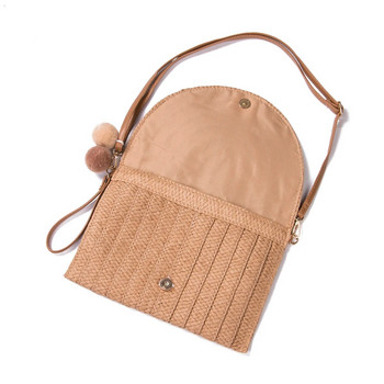 2022 Γυναικεία τσάντα φακέλου χιαστί μόδας για κορίτσια Κομψή ψάθινη τσάντα Clutch Καλοκαιρινή τσάντα ώμου παραλίας