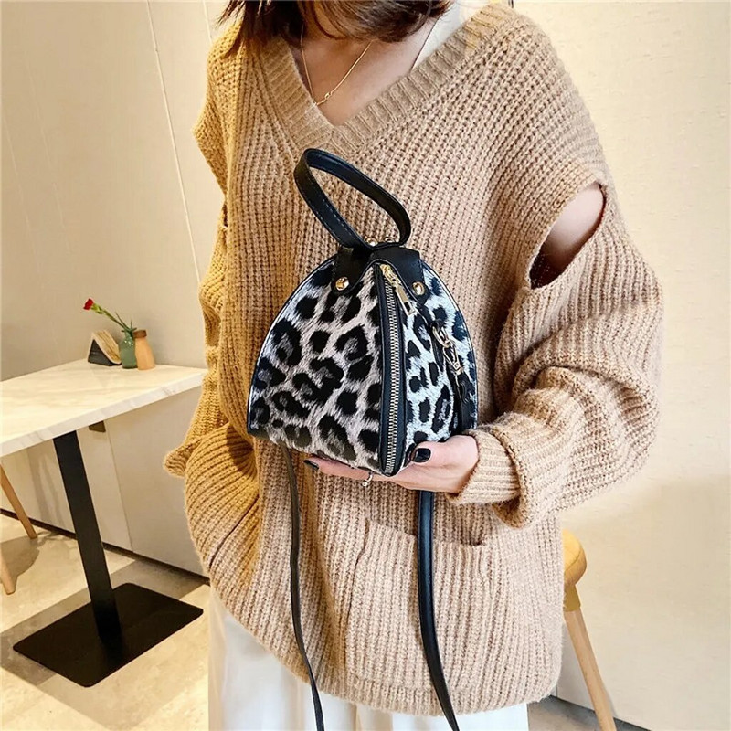 Leopard Print Woman Krepšys PU Oda Crossbody Krepšiai Mini mergaičių pasiuntinių krepšiai Moteriška pečių rankinė Gyvatės oda Sankabos krepšys Piniginė