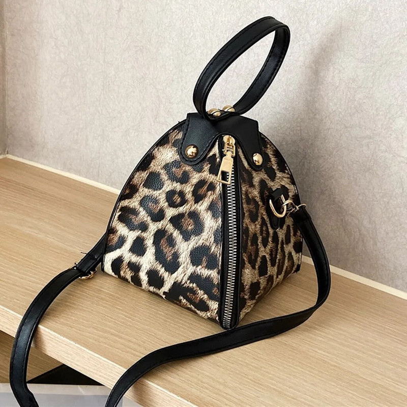 Leopard Print Woman Krepšys PU Oda Crossbody Krepšiai Mini mergaičių pasiuntinių krepšiai Moteriška pečių rankinė Gyvatės oda Sankabos krepšys Piniginė