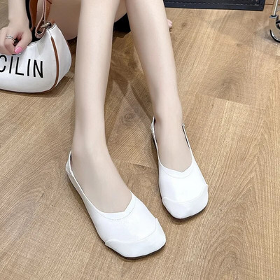 Bőr lapos női, kézzel készített bőr cipők Rugalmas őszi alkalmi női lapos luxuscipők női