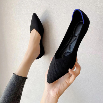 Tavaszi és őszi lapos cipő divat szabadidő Női lapos cipő hegyes kötés elasztikus kényelmes butikcipő