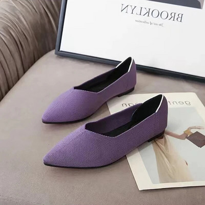 Tavaszi és őszi lapos cipő divat szabadidő Női lapos cipő hegyes kötés elasztikus kényelmes butikcipő