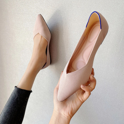 Tavaszi és őszi lapos cipő divat szabadidő Női lapos cipő hegyes kötés elasztikus kényelmes butikcipő